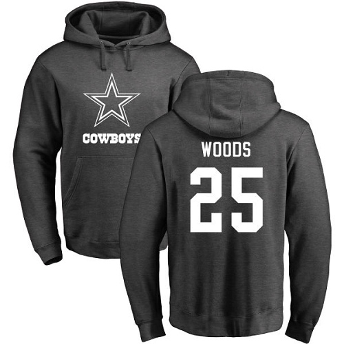 Men Dallas Cowboys Ash Xavier Woods One Color #25 Pullover NFL Hoodie Sweatshirts->nfl t-shirts->Sports Accessory